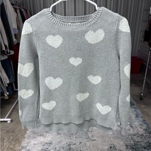 Christian Siriano Gray Sweater with White Heart Design